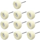 JIALUCONG 10pcs 1/8inch Cashmere Polishing Buffing Wheel for Dremel Polishing Kit - Polishing Wheel or Silver Polish Wheel - 