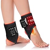 DGXINJUN Cordless Red Light Therapy for Ankle Wrist, Portable Near Infrared Light Therapy Pain Relief Wrap, Rechargeable Devices for Home Travel Use, with 4000mAh Battery (2 Pads Set)