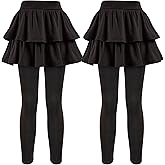 GUOGUOWU Girls School Uniform Pants Leggings with Skirts Stretch Warm Jegging 4-12 Years