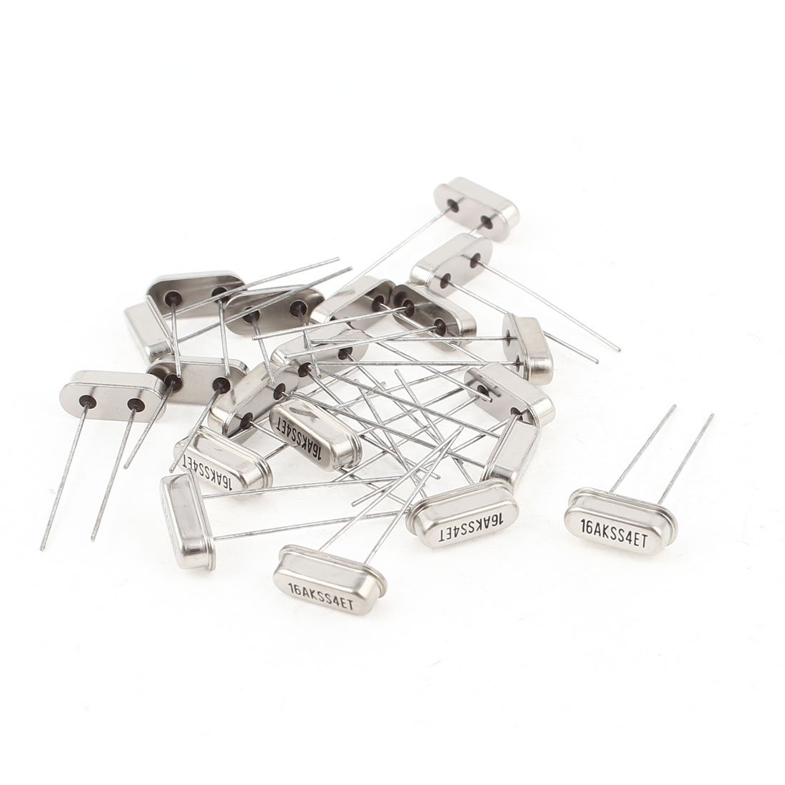 sourcing map 20 Pieces 16MHZ 16.000MHZ Quartz Crystal Oscillator Silver Tone HC-49S