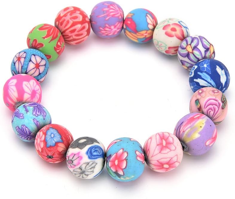 Maggie 1 PCS Polymer Clay Beads Buddhist Prayer Wrist Mala Bracelet