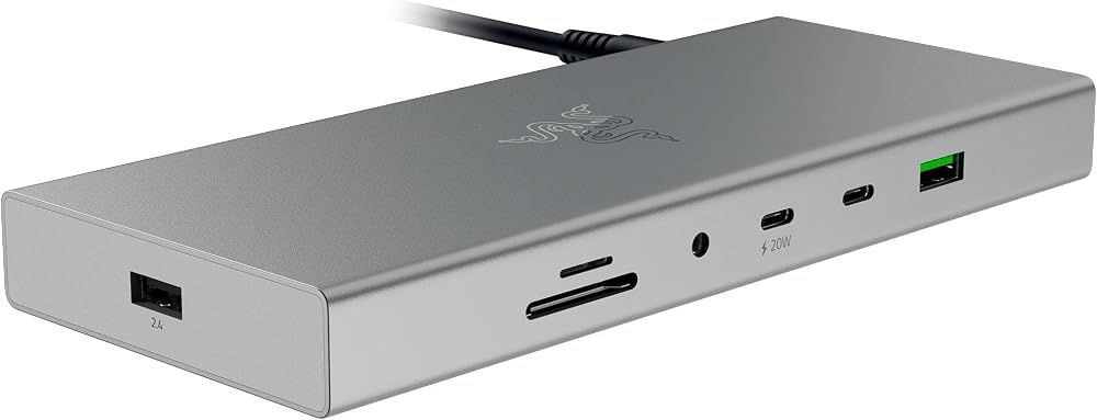 Razer USB 4 Dock Mercury 14-Port High-Speed Hub Dual Display 100W Charging