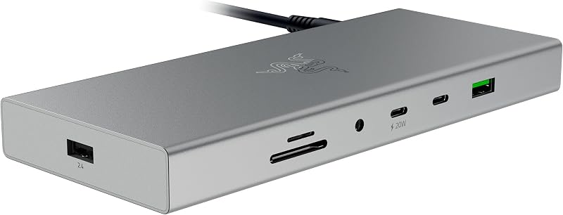 Razer USB 4 Dock Mercury 14-Port High-Speed Hub Dual Display 100W Charging