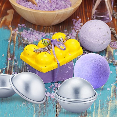 Caydo 12 Pieces 3 Sizes 4cm/ 5cm/ 6cm DIY Metal Bath Bomb Mold 6 Set