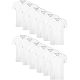 Hanes Men's Undershirts T-Shirt Pack, V-Neck Cotton Tees for Men, Moisture-Wicking, Odor Control, White Multi-Pack