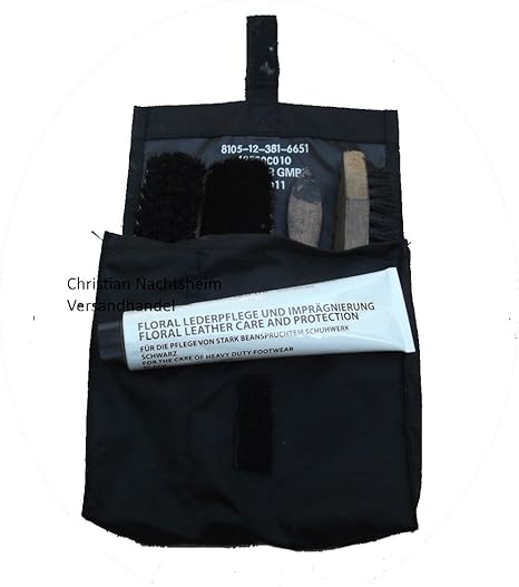 Original Bundeswehr Schuhputzzeug schwarz Schuhputzset mit Schuhcreme