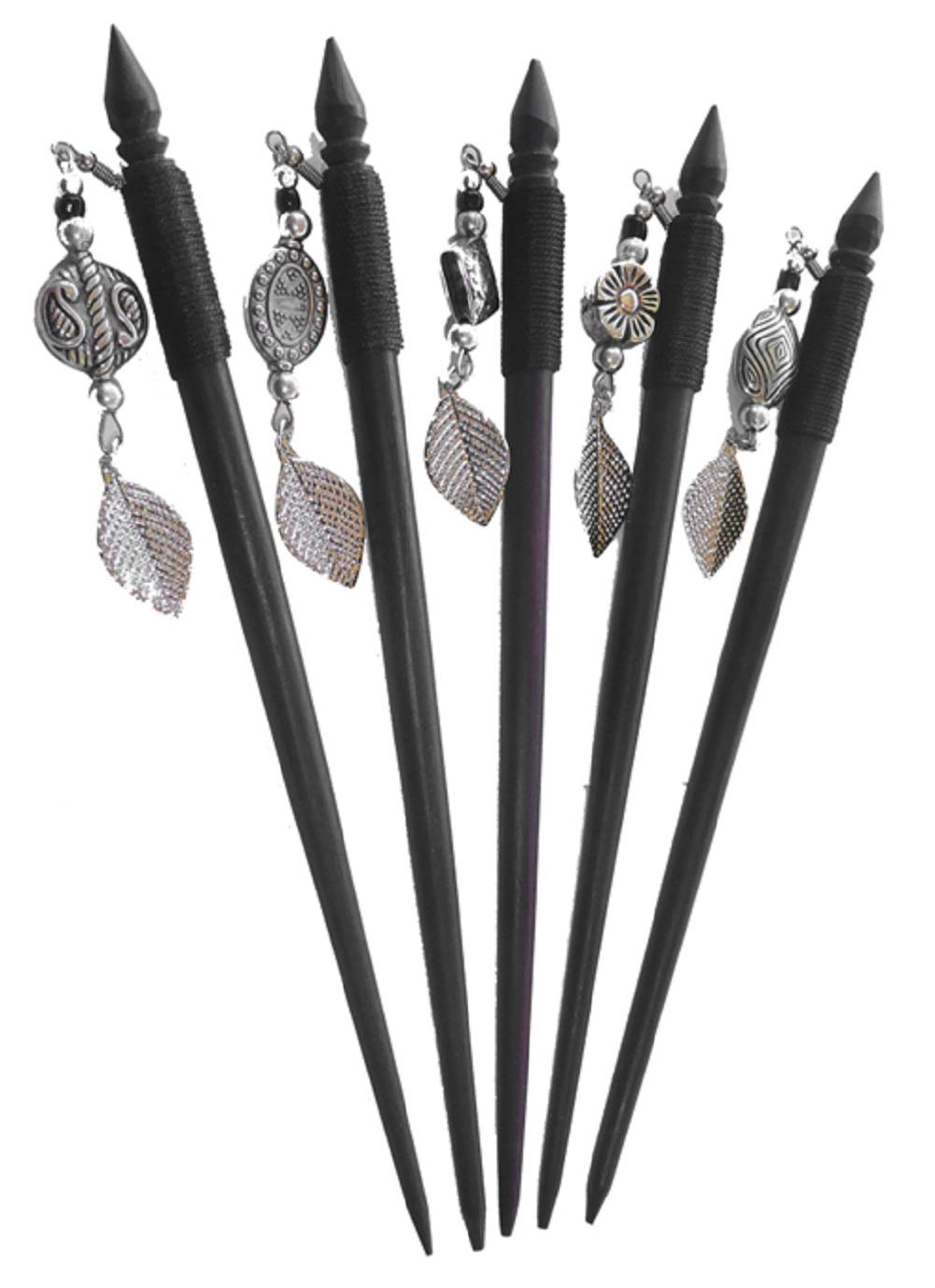 1 x Wooden Hair Pin with Metal Ornaments Hair Accessories Hair Stick