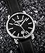 Stuhrling Original Mens Leather Watch Black Watch - Mens Dress Watches Swiss Quartz Analog Date Wrist Watch for Men - Stainless Steel Mens Designer Watch Dress Watches for Men