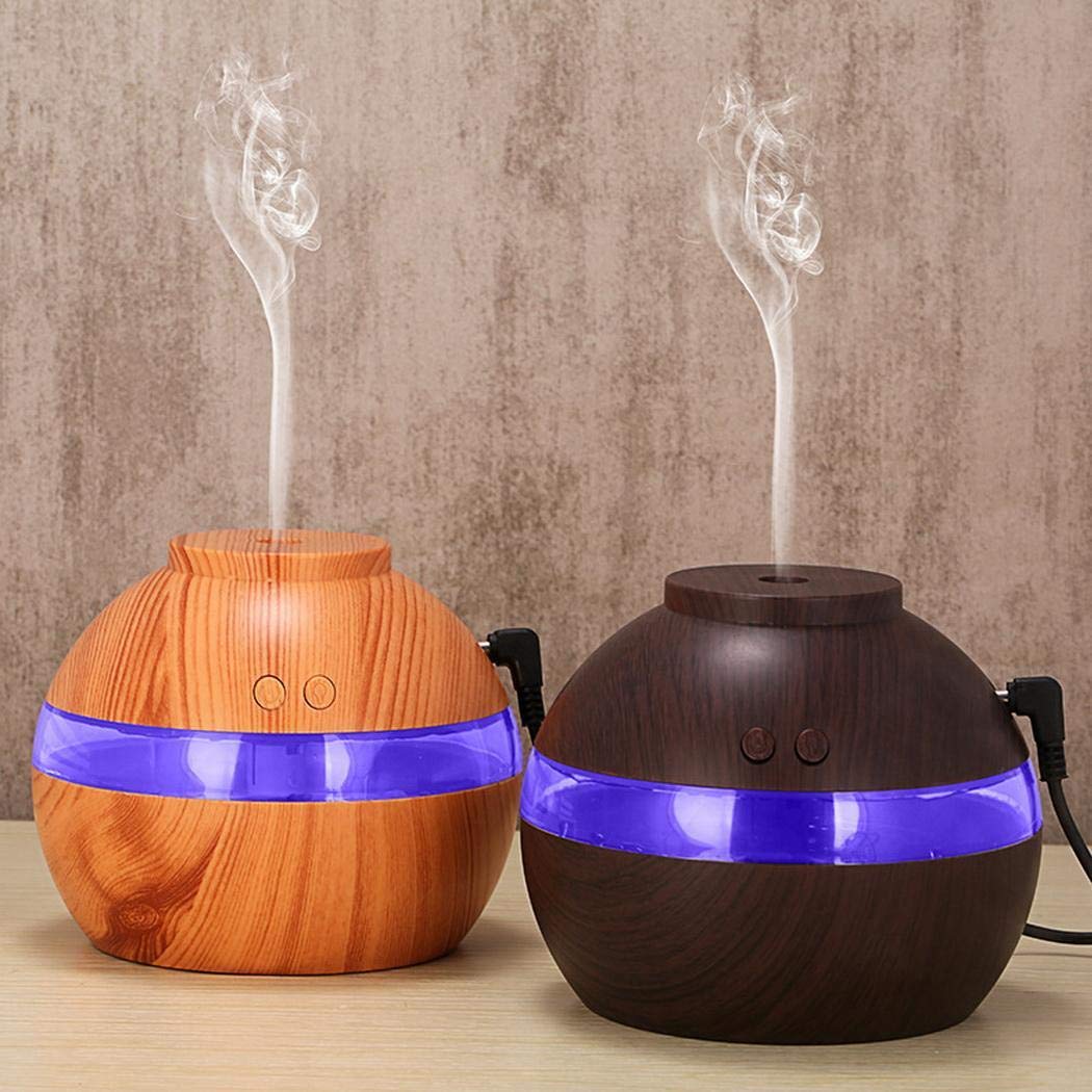 Minlop Humidificador Ultrasónico 300ml, Difusor de Aromaterapia, Difusor de Aceites Esenciales, Purificador para en el Hogar, Oficina, SPA, Bebé