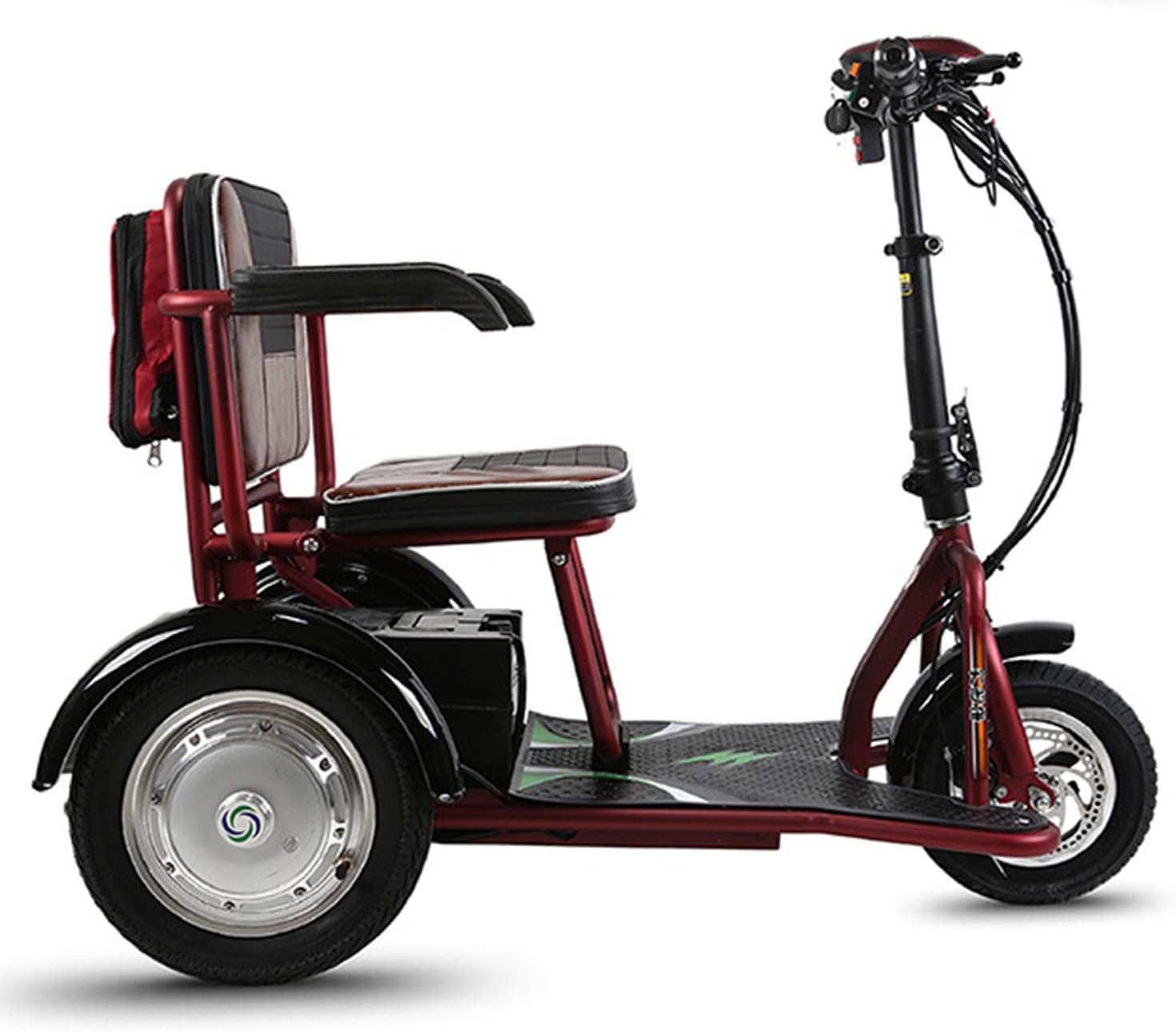 PinkDreamland Adult electric three-wheel folding scooter with a cruising range of 18 miles for the elderly or disabled
