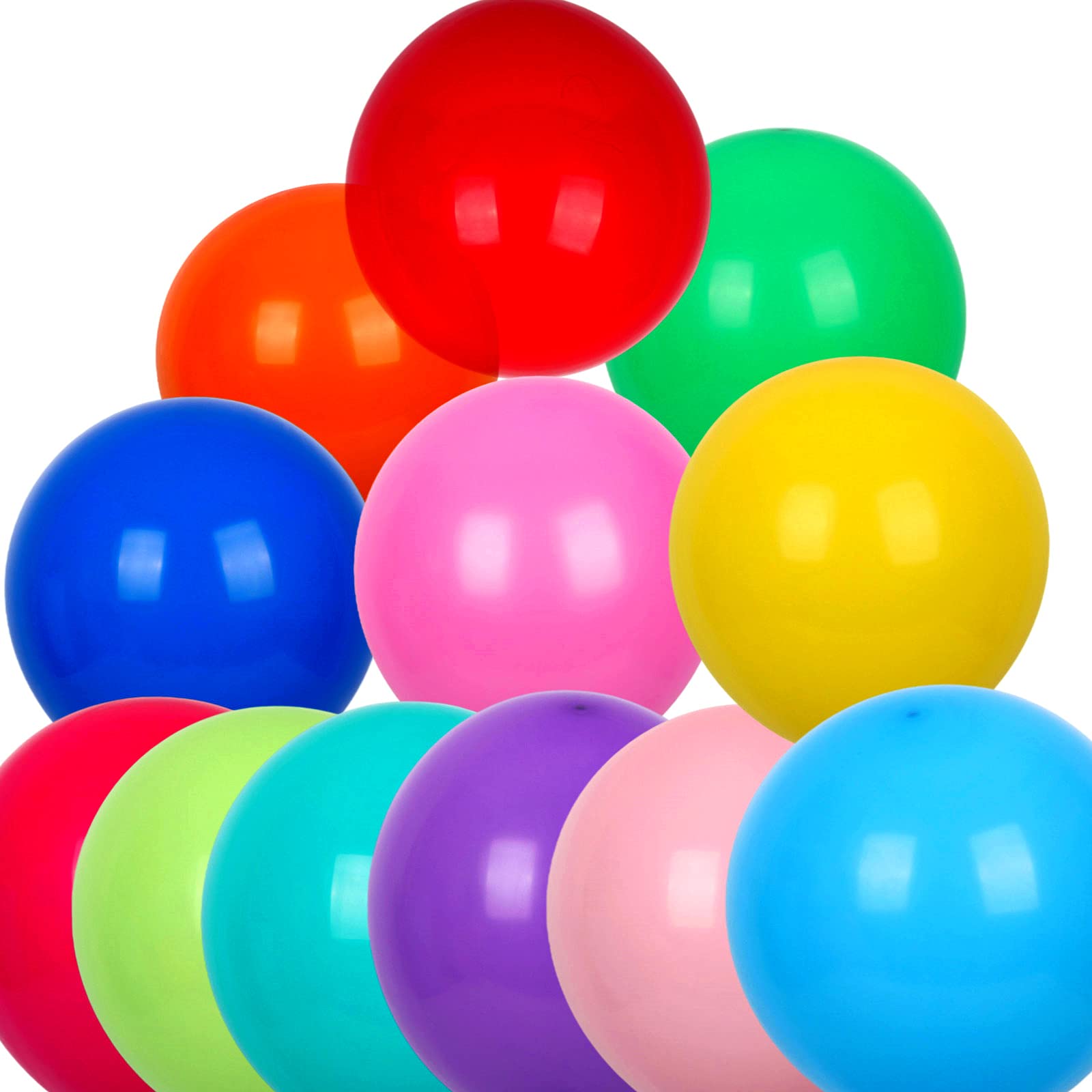 12 Pcs 18 Inch Multicolor Thick Latex Balloons - Romantic Big Colourful Balloons for Wedding, Birthday, Halloween, Christmas, Baby Shower, Carnival