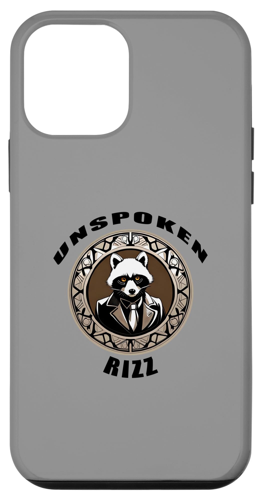 iPhone 12 mini Funny Unspoken Rizz Raccoon Meme Line Case