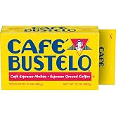Caf&eacute; Bustelo Espresso Ground Coffee, Dark Roast, 10 Oz. Brick | Bold Latin flavor, Stands up to milk &amp; sugar, Ideal for cafecitos &amp; much more, Vacuum sealed, Shelf stable, SNAP EBT eligible