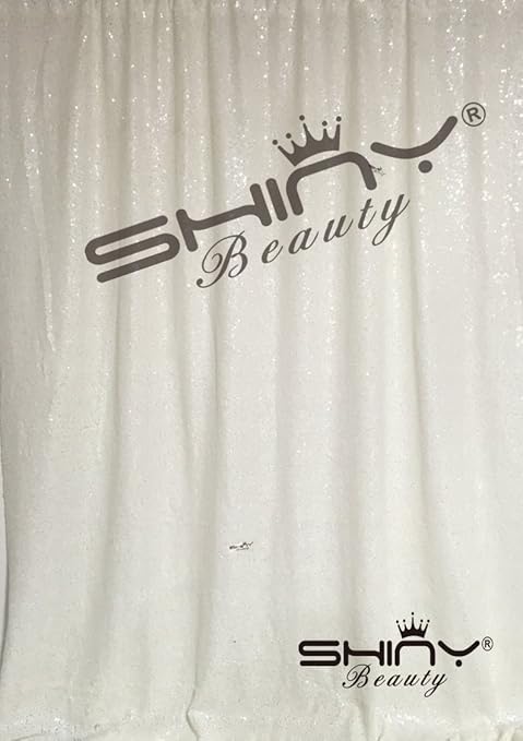 White Sequin Backdrop Curtain 10ftx10ft Shimmer Photo Booth