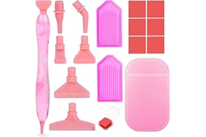 KIDDO SKY Diamond Painting Pen, Diamond Art Pen with Screw Thread Tips, Resin Diamond Painting Accessories, Diamond Art Accessories Tool Kits with Diamond Painting Trays, Anti-slip Mat for Adults Craft DIY