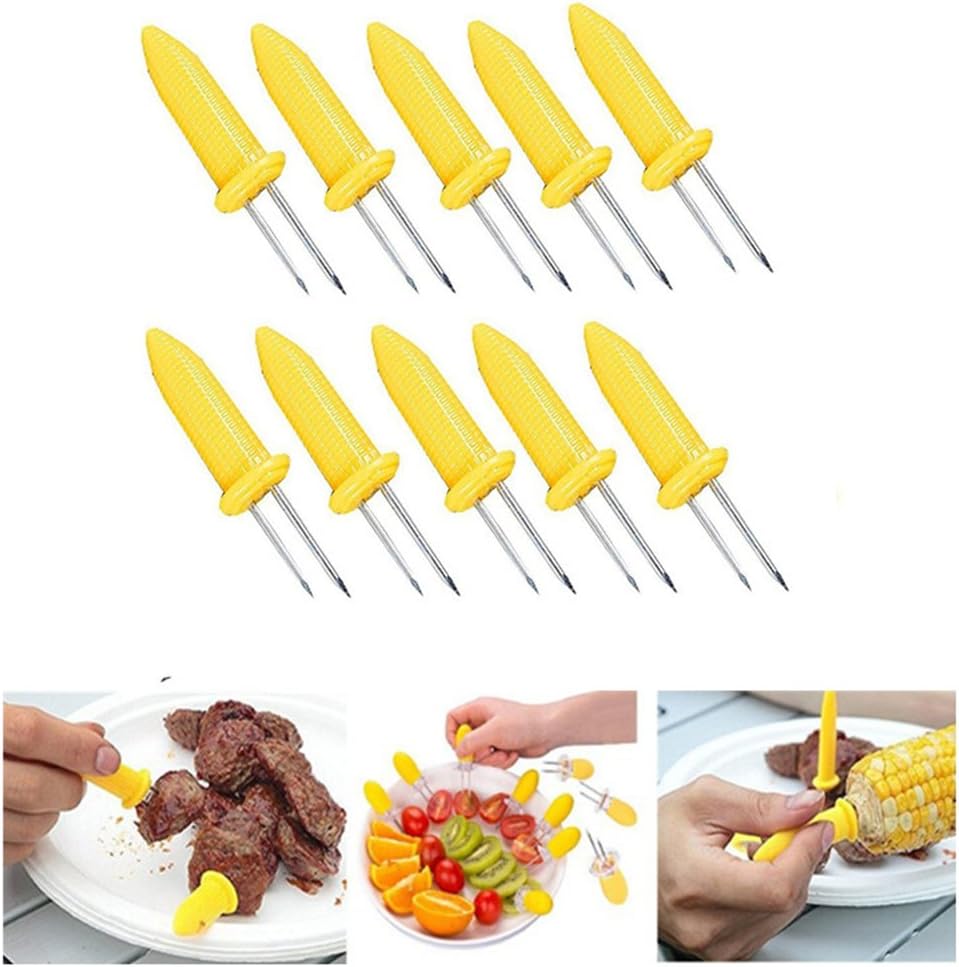 Ddfly Corn Cob Holder Corn Grips Forks Skewers Sticks Stainless Steel