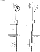 Ibergrif M20903-1 Shower Riser Rail Nail Free 170CM Hose Silver view 2
