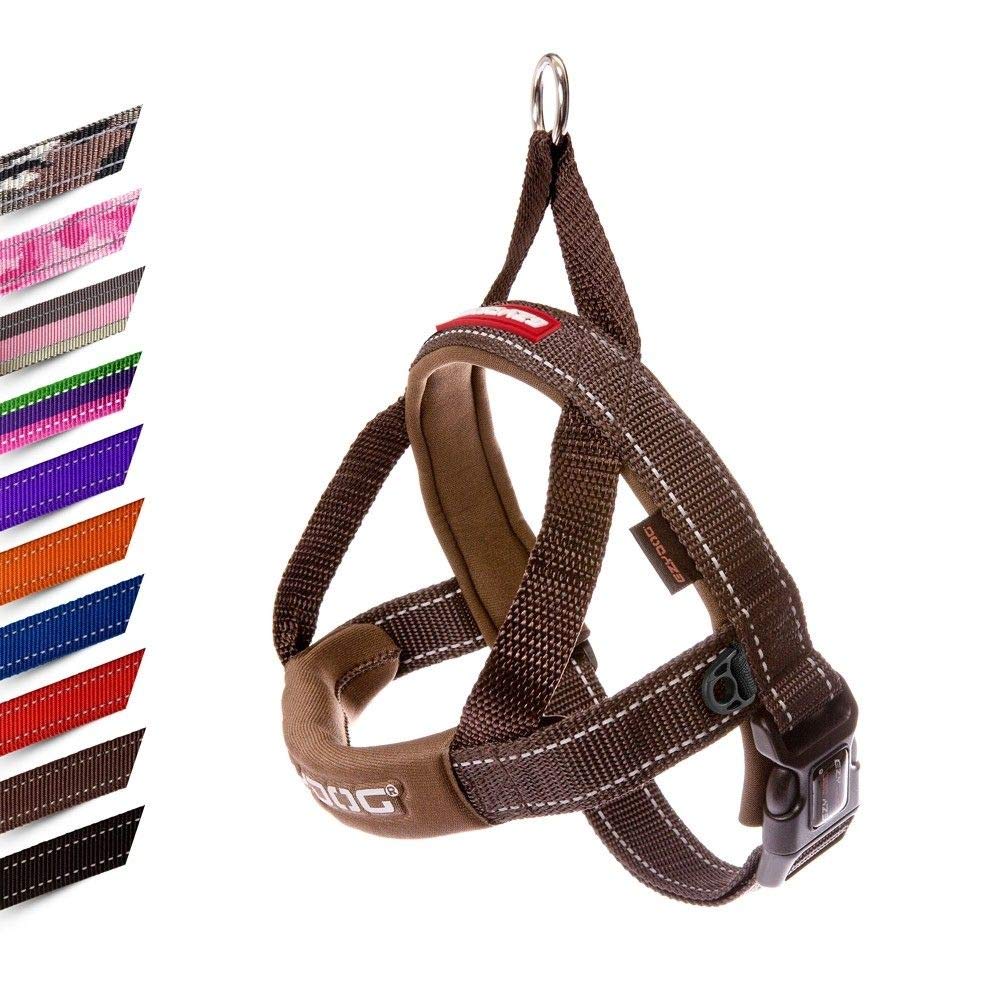 EzyDog Quick Fit Dog Harness - Premium Padded No-Pull Harness, Chocolate, Medium