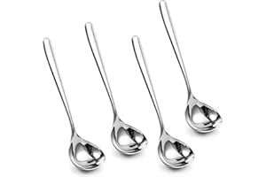 IMEEA Small Ladle SUS304 Stainless Steel Serving Ladle 8-Inch, Set of 4