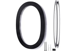 SKLK-SEL 12 Inch Modern House Numbers For Outside,Metal Large house Numbers for Outside,Address Numbers For House Matte Black Outdoor Floating Flush Mount Vertical Horizontal Aluminum Home Address Numbers 0
