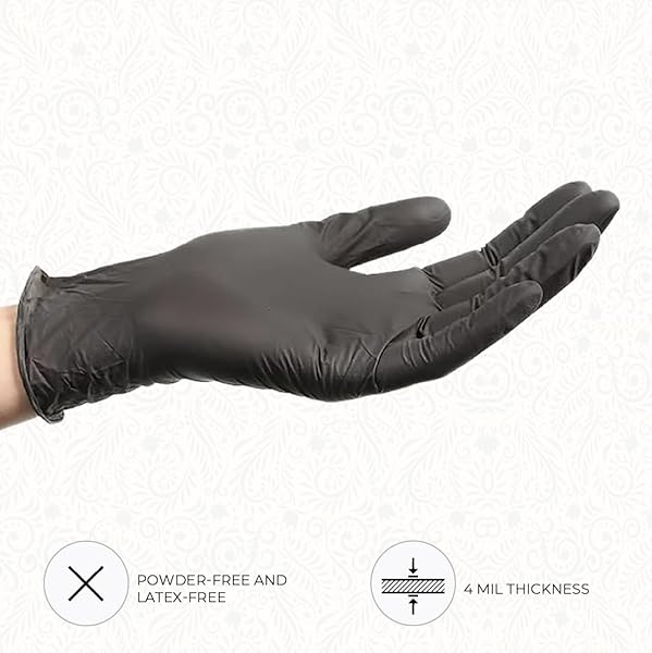 FORPRO PROFESSIONAL COLLECTION DISPOSABLE NITRILE GLOVES, CHEMICAL RESISTANT, POWDER-FREE, LATEX-FREE, NON-STERILE, FOOD SAFE, 4 MIL, BLACK, X-LARGE, 100-COUNT