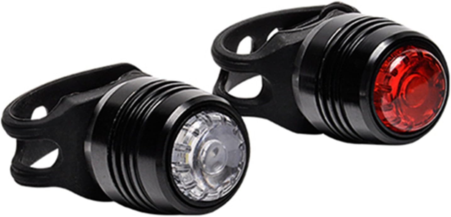 GOYIKI LED Bike Lights Set USB Rechargeable Bolt Combo Bicycle Front(White) and Rear(Red) Lamp Cycling Flashlight Lights Sets by