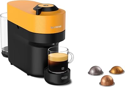 Nespresso Vertuo Pop by De'Longhi Yellow 6 Cup Sizes Starter Pods Included