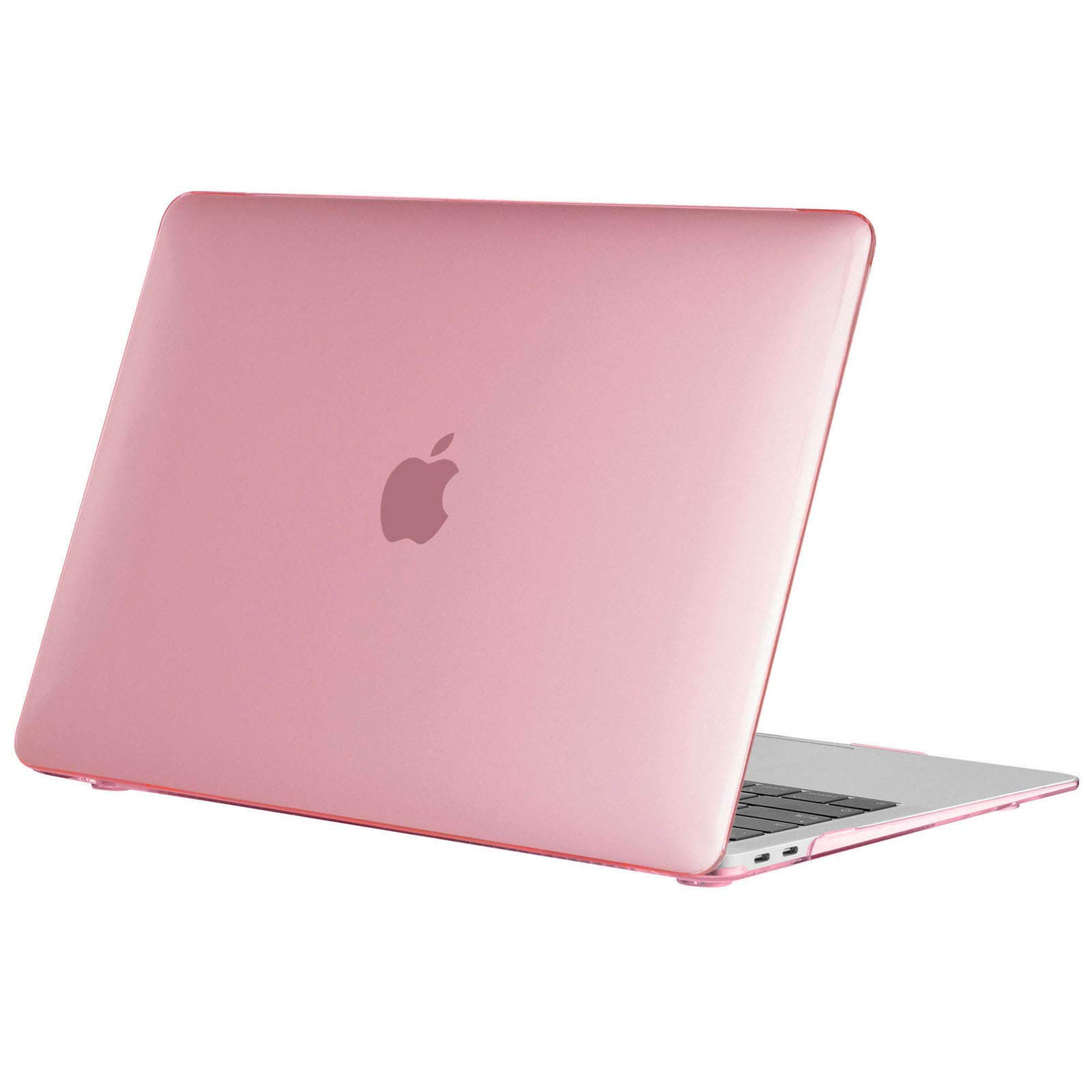 TECOOL Case compatible with MacBook Air M1 & MacBook Air 13 inch Retina 2020 2019 2018 (A2337 A2179 A1932), Plastic Snap On Hard Shell Cover, Crystal Fuchsia (Glossy)