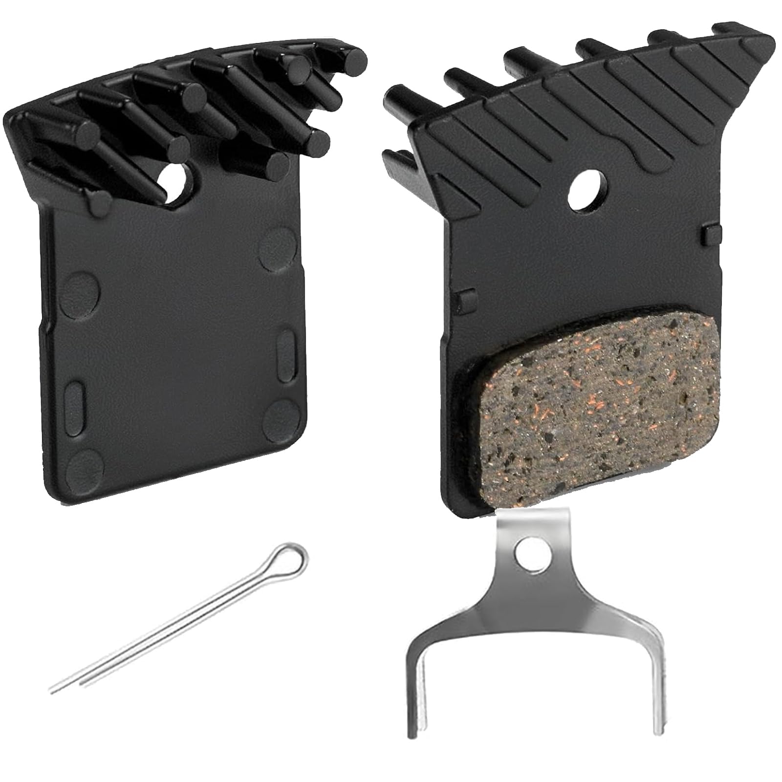 Amazleer Ceramic Disc Brake Pads with Cooling Fin Compatible with Shimano DURA-ACE/ULTEGRA/105/TIAGRA/GRX Series, Upgrade for L03A L04A L05A, Replacement for DEORE XT M8100/SLX M7100 (2)