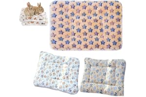 WADY 3PCS Guinea Pig Bed,Soft Rabbit Bedding Cage Liner Warm Bunny Mats Pee Pads Fleece Blanket Plush Hamster Sleep Beds Ferr