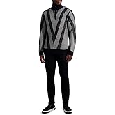 KARL LAGERFELD mens Jacquard Half Zip Sweater