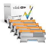 V4INK 4 Pack Replacement for Brother TN450 TN420 Black Toner Cartridge High Yield Use for HL-2240d HL-2270dw HL-2280dw MFC-7360n MFC-7860dw Series Printer