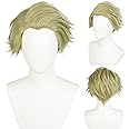 Anogol Hair Cap+Light Green Wigs Short Straight Costume Synthetic Hair Fringe Hairstyles For Anime Cosplay Costume Wig for Halloween Party