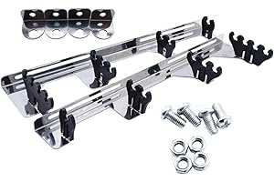 GSKMOTOR Chrome Linear Spark Plug Wire Separators Divider Loom with Black Valve Cover