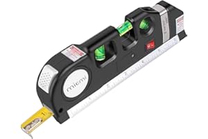 Laser level, Multipurpose Laser tape measure Line 8ft+ Tape Measure Ruler Adjusted Standard and Metric Rulers Update Batteries MICMI A80 (Laser level)