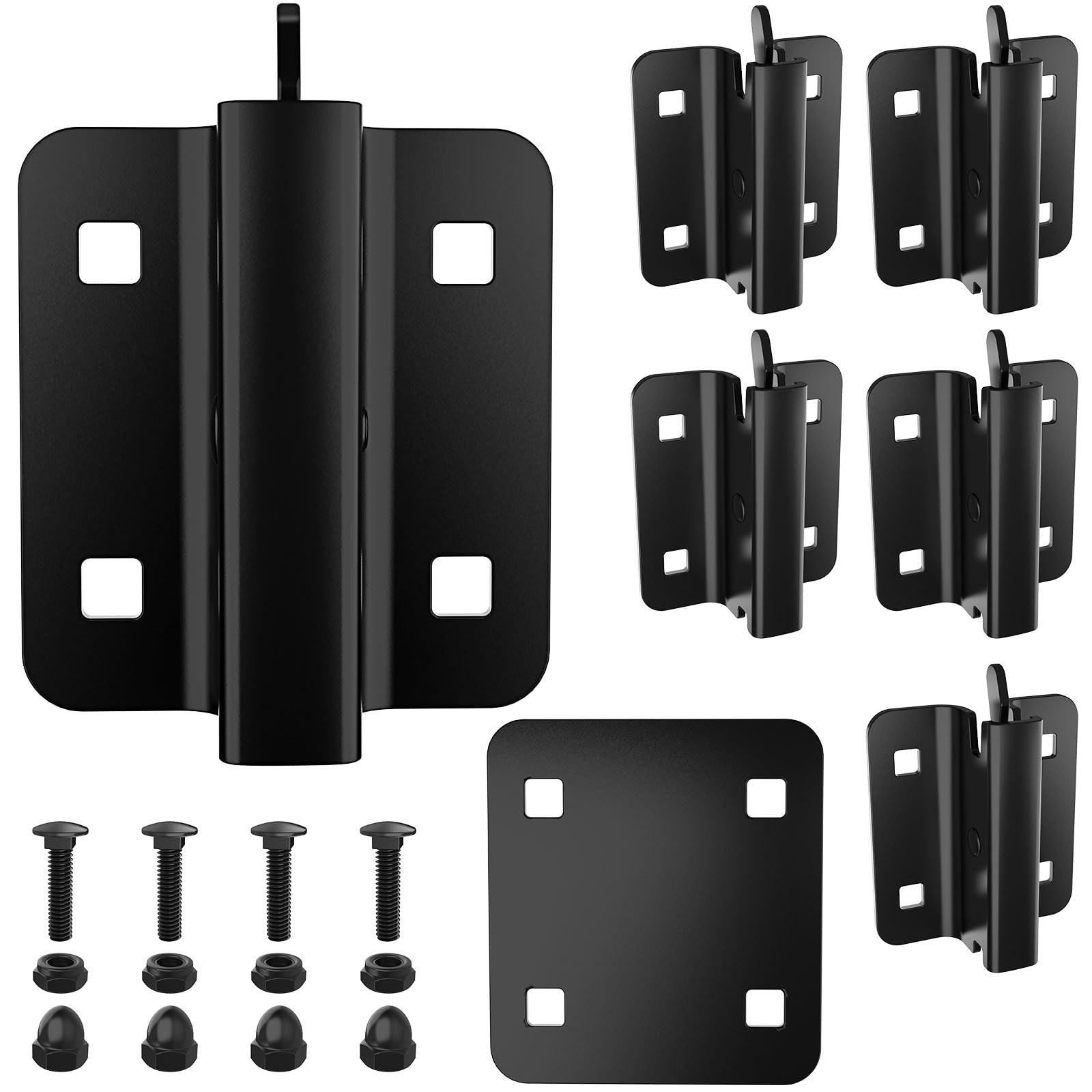 Photo 1 of 6 pcs E-Track Connector with Square Plates, Bolt-on Steel Trailer E Track Accessory Connector,Steel Cargo Securement Connector for Trailers,Trucks,Vans