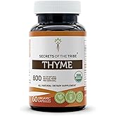 Secrets of the Tribe Thyme USDA Organic 60 Capsules | Made with Vegetarian Capsules and Certified Organic Thyme (Thymus Vulgaris) Dried Leaf (60 Capsules)