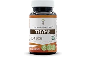 Secrets of the Tribe Thyme 60 Capsules, 800 mg, USDA Organic Thyme (Thymus Vulgaris) Dried Leaf (60 Capsules)