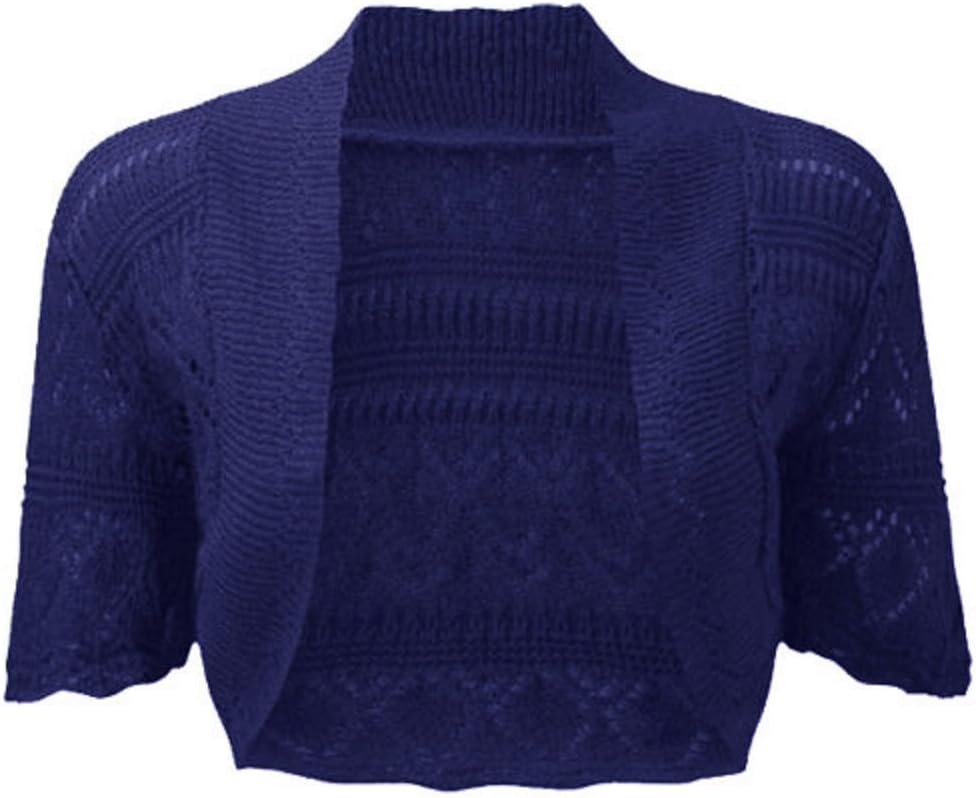 ASBAHFASHION Womenโs Short Sleeve Crochet Knitted Bolero Shrugs