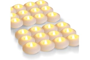 LARDUX Pack of 24 LED Floating Candles - 3 Inch Flameless Plastic Floating Tea Lights for Bathtub Swimming Pool Vase Centerpiece Decoration