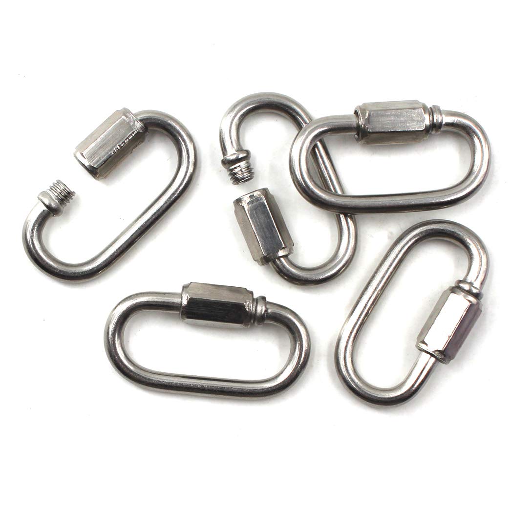 M3.5 Lock Quick Link Chain Connector 304 Stainless Steel Screw Lock Carabiner Pack Of 20