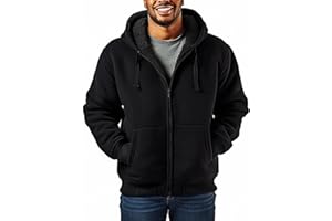 Butygity Sherpa Lined Hoodies for Men Heavyweight Full Zip Up Sweatshirt Thick Fleece Jackets Winter Warm Coats