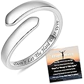 ACJNA Hope Rings for Granddaughter-S925 Sterling Silver Inspirational Jewelry Adjustable Arrow Ring for Women Teen Birthday Christmas Gifts