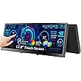 12.3 Portable Touchscreen Monitor,1920*720 IPS Mini Touch Screen,Travel Monitor with Foldablestand & Speaker, HDMI USBC CNC External Monitor for Laptop Phone Aida64 GPU CPU RAM Monitoring, VESA