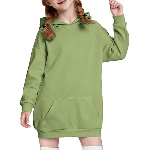 Girls Oversized Hoodie Sweatshirt Cute Pullover Blouse Top Thermal Sweater Coat Fall Winter Long Sleeve Warm Tracksuit