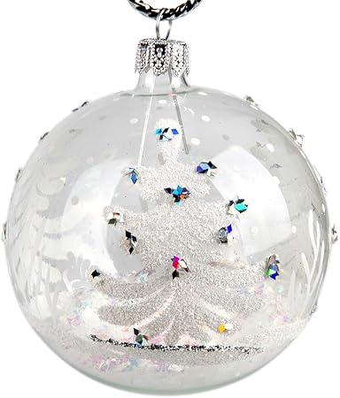Libri Decorazioni Natalizie.Books And More Libri Ed Piu Decorazione Palla Di Natale In Vetro Dipinto A Mano Abete Innevato Decorazioni Natalizie In Vetro Amazon It Casa E Cucina