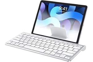 OMOTON Ultra-Slim Wireless Bluetooth Keyboard Compatible with All iPad, iPad 10.2 9th Generation/Mini 6 2021, Build-in Slidin