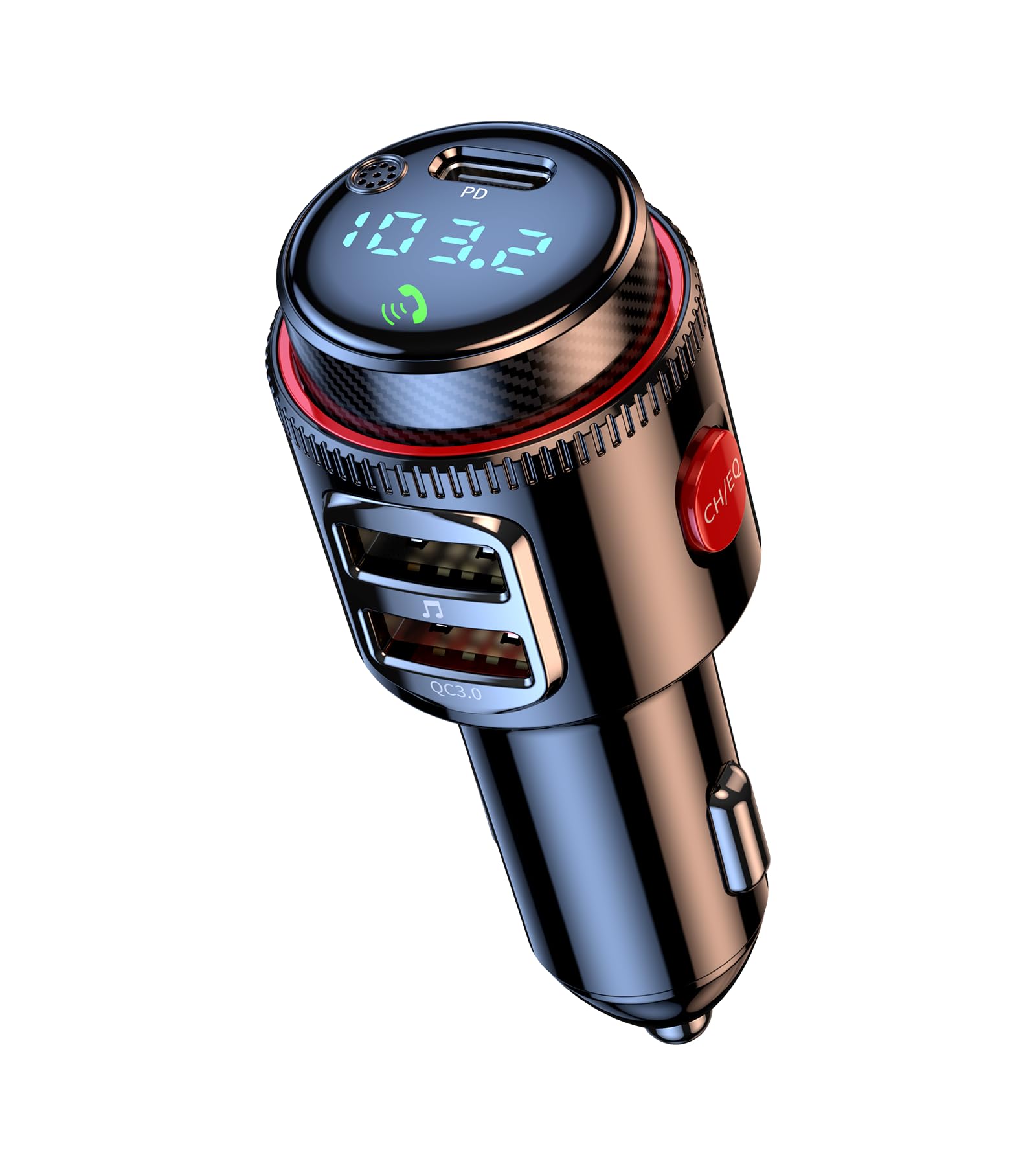 Wireless Bluetooth 5.0 Car FM Transmitter | QC3.0 USB, Hands-free, AUX Adapter