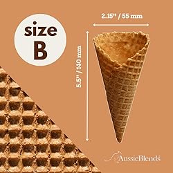 AussieBlends Waffle Ice Cream Cones Bulk For Soft