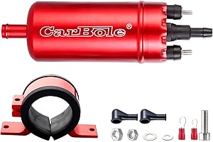 CarBole External In-Line Fuel Pump: 116 PSI High Pressure Universal 12V Electric Pump for Fuel Injection Systems, Replacement
